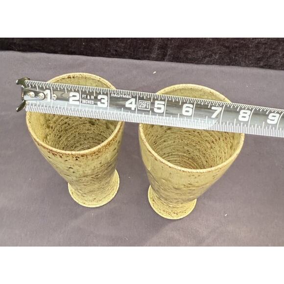 2 Handmade Stoneware Iced tea Style Drinking Glass Tumblers Speckled Glaze - Picture 4 of 11